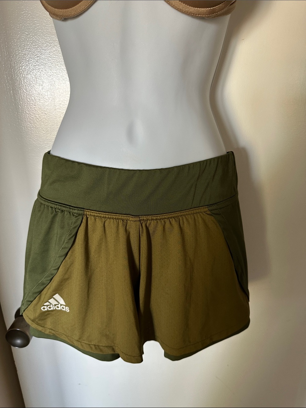 adidas Women's Olive Athletic Running Shorts